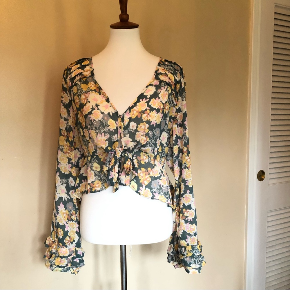Free People Maybel Blouse Happy Combo Large